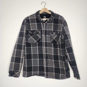 Lost Enterprises Mens Large Plaid Button Down Fleece Lined Jacket Button Down